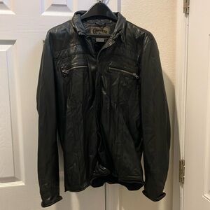 Converse Black Leather Jacket Size Medium
